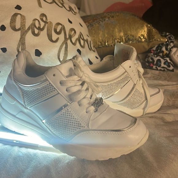 JUICY COUTURE Epoch Wedge trainers Sneakers fashion bling white - Picture 3 of 10